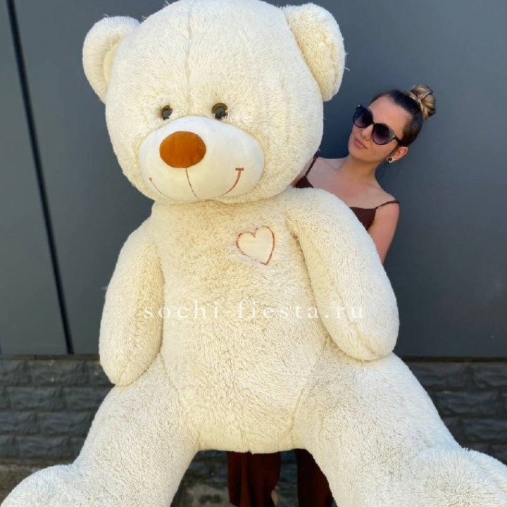 Белый плюшевый мишка большой в Йошкар-Оле