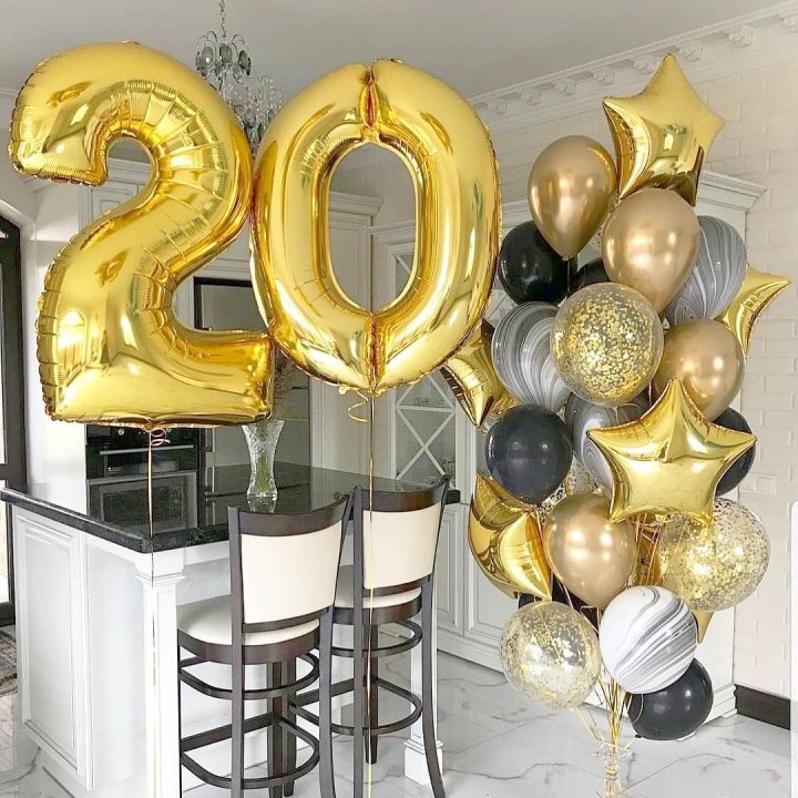 Фольгированный шар Золотая Цифра в Йошкар-Оле