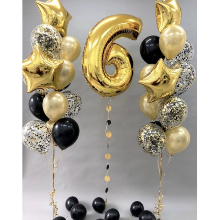 Цифра с фонтанами шаров  в Йошкар-Оле