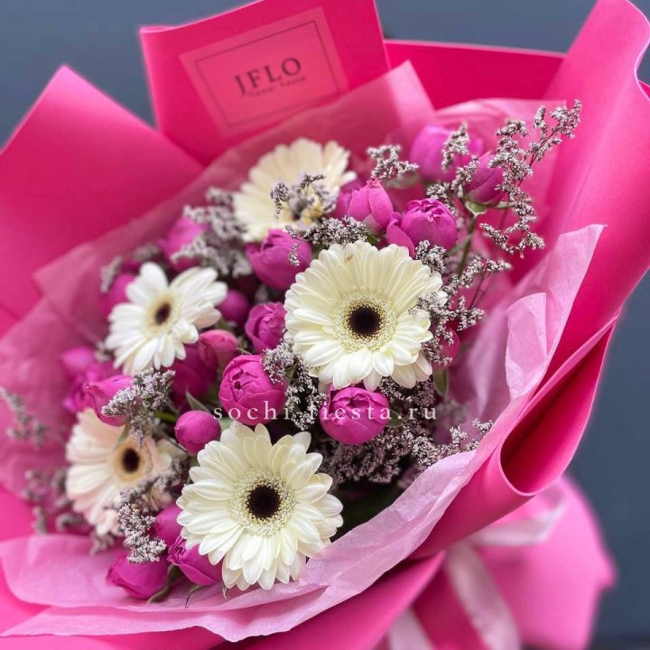 Букет гербер и мисти бабблс  в Йошкар-Оле