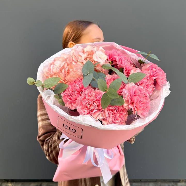 Дуо диантусы и гортензия в Йошкар-Оле