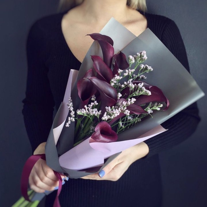 Букет фиолетовых калл в Йошкар-Оле