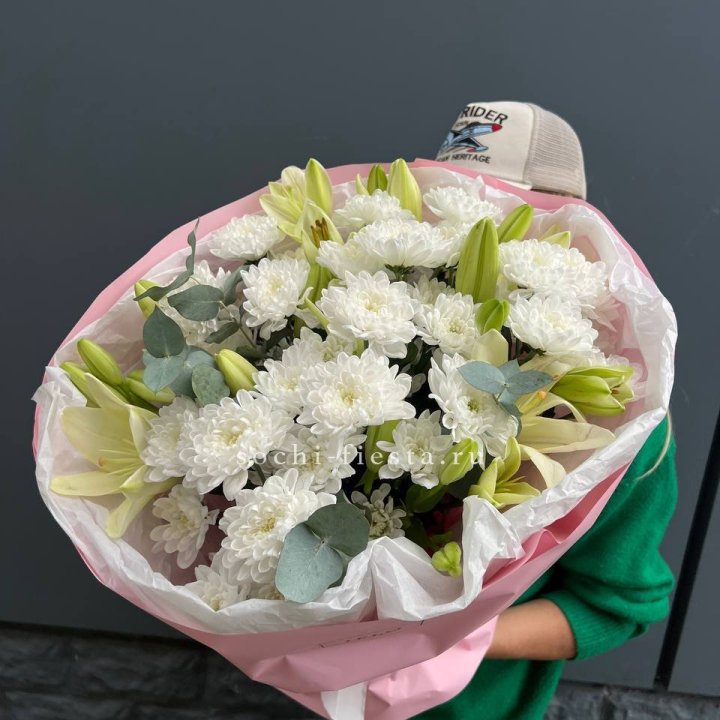  Букет  хризантемы и лилии в Йошкар-Оле