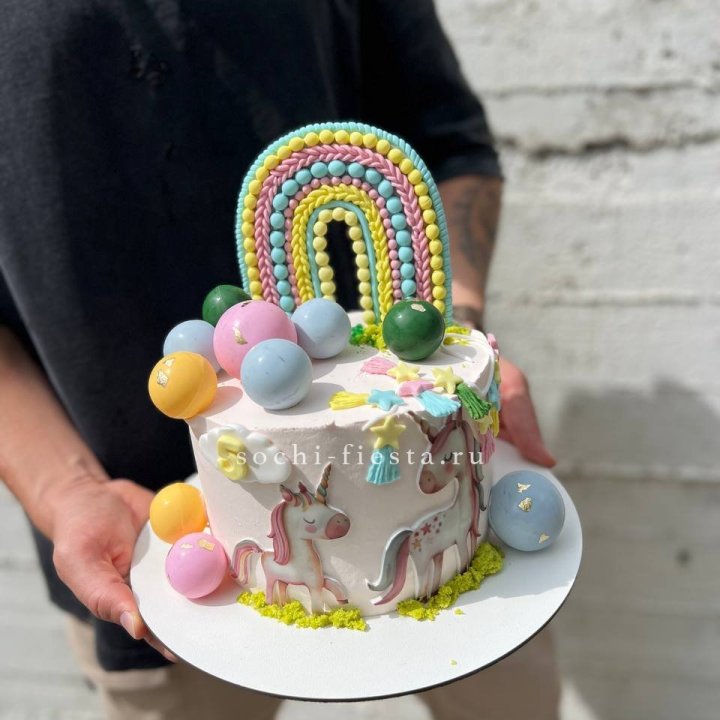 Торт "Радуга с единорогом" в Йошкар-Оле
