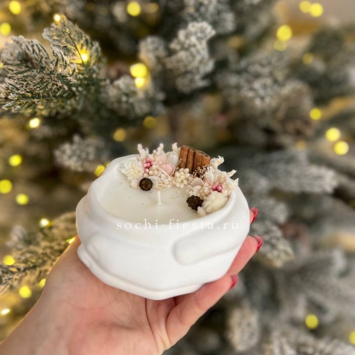 Свеча ароматическая в гипсе Руки с корицей в Йошкар-Оле