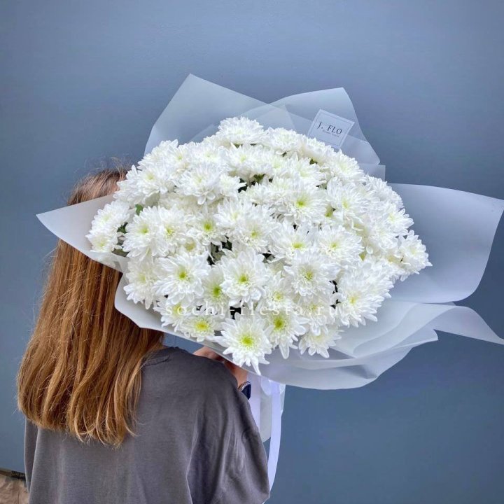 Букет хризантем "Белая снежинка" в Йошкар-Оле