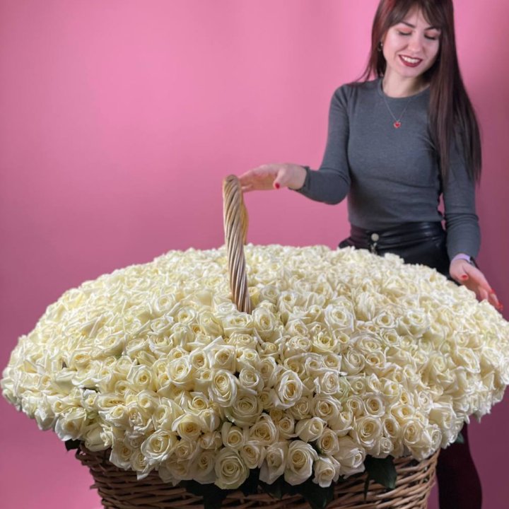 1001 белая роза в Йошкар-Оле