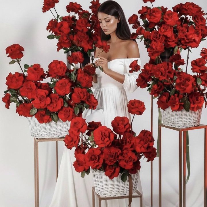 Сет из красных французских роз в Йошкар-Оле