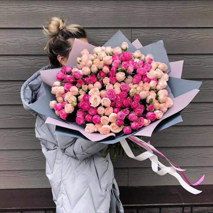 55 роз микс кустовых в Йошкар-Оле