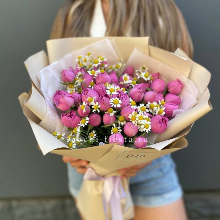 Дуобукет мисти с ромашками  в Йошкар-Оле