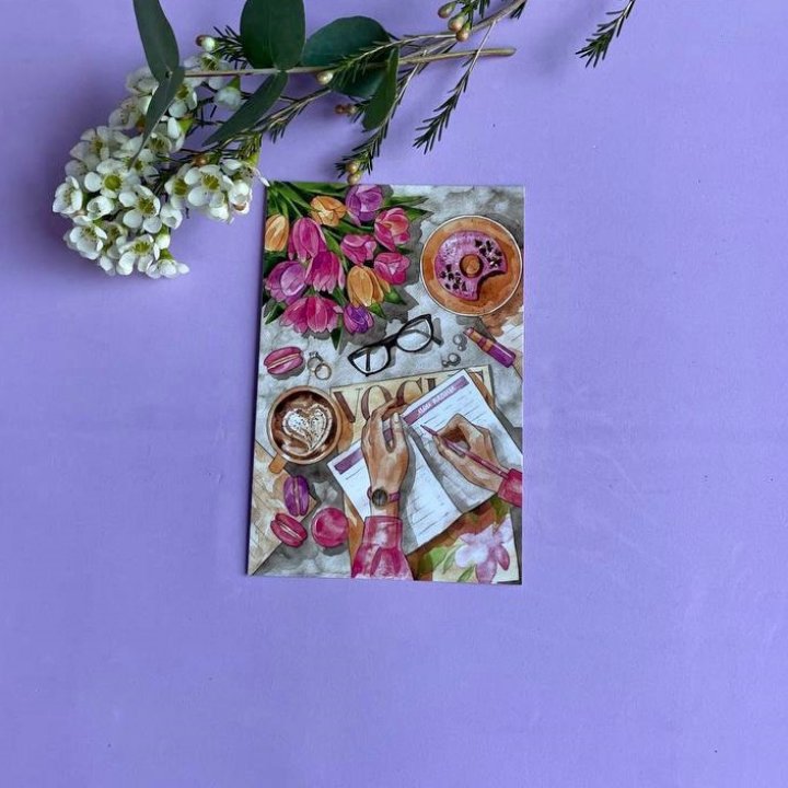 Открытка к букету "Леди на работе" в Йошкар-Оле