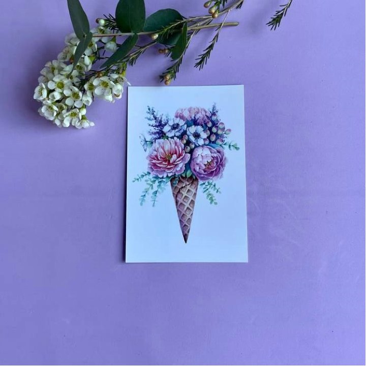 Открытка к букету "Цветочно-кремовый" в Йошкар-Оле