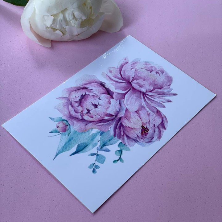 Открытка к букету "Пионы" в Йошкар-Оле