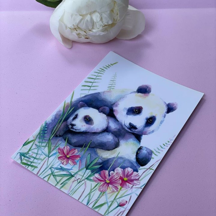 Открытка к букету "Объятие Панды" в Йошкар-Оле