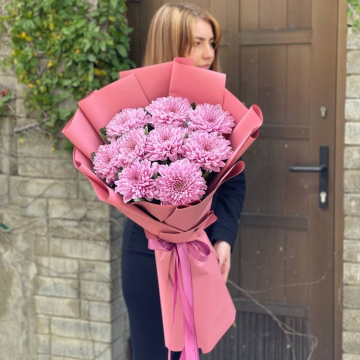 Букет хризантем розовый в Йошкар-Оле