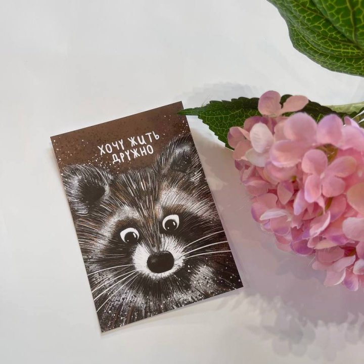 Открытка к букету "Енотик" в Йошкар-Оле