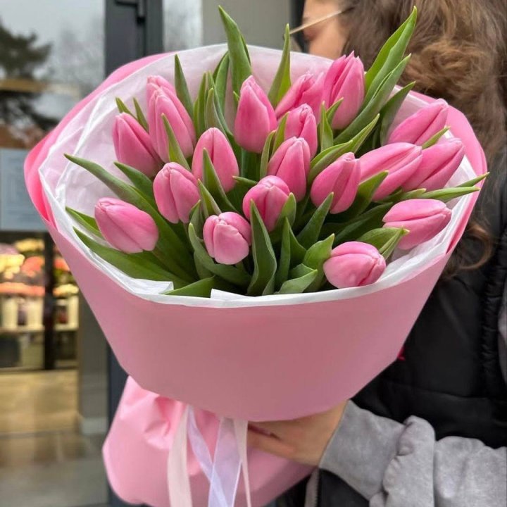  19 розовых тюльпанов в Йошкар-Оле