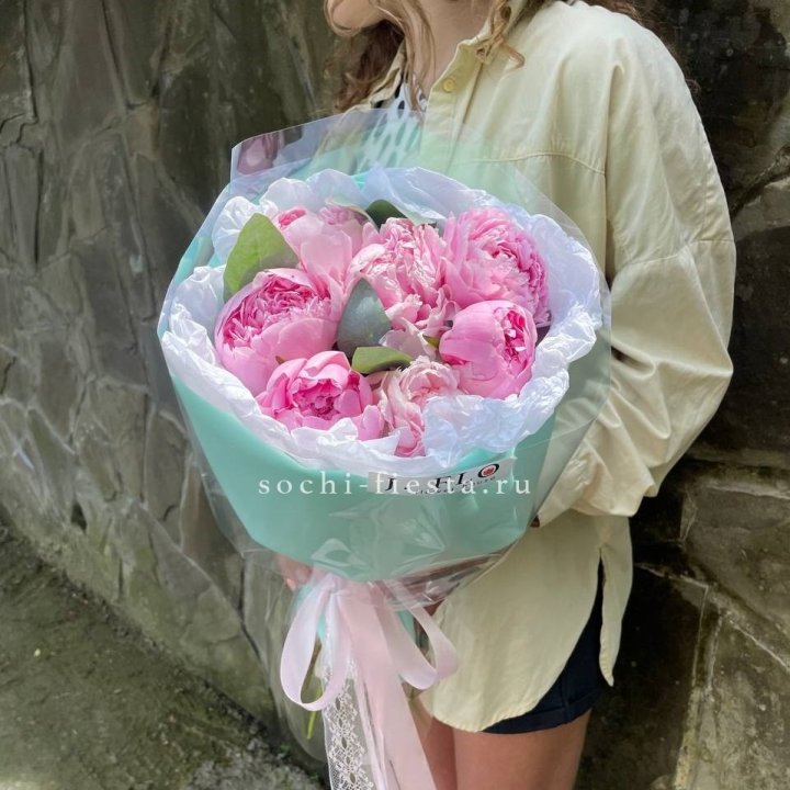 7 зефирных пионов в фоамиране в Йошкар-Оле