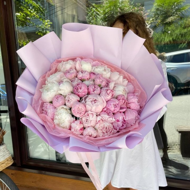 51 розовый пион в Йошкар-Оле