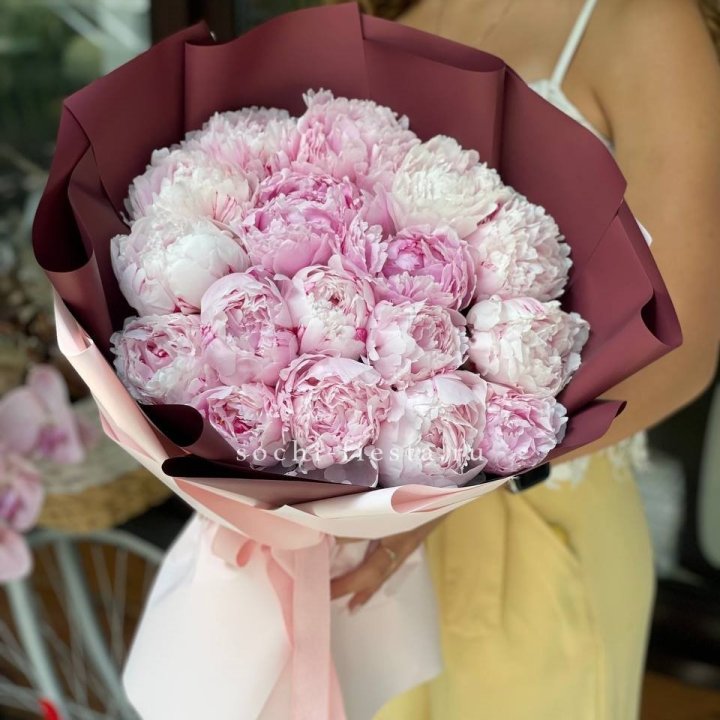 Букет 17 зефирных пионов в Йошкар-Оле