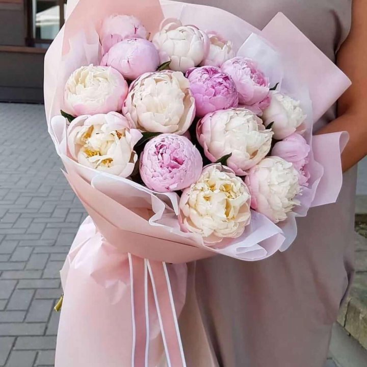Букет пионов "Маршмелоу" в Йошкар-Оле