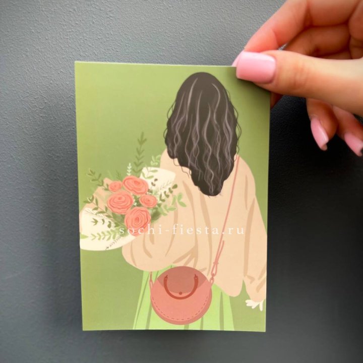 Открытка к букету "Потрясающая девушка" в Йошкар-Оле