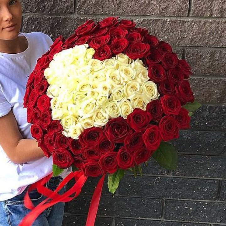 101 роза "Сердце" в Йошкар-Оле