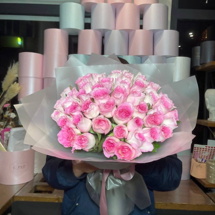  51 розовых роз в Йошкар-Оле