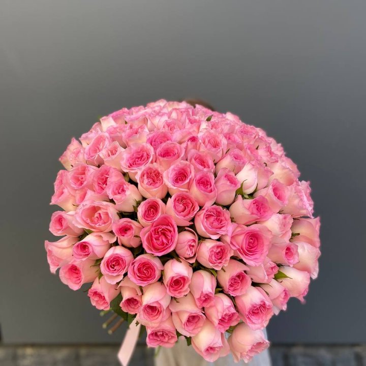 101 розовая роза в Йошкар-Оле