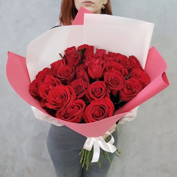 25 Красных роз рози вайт в Йошкар-Оле