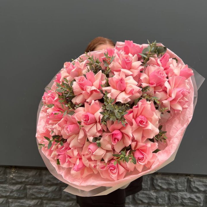  25 розовых французских роз в Йошкар-Оле