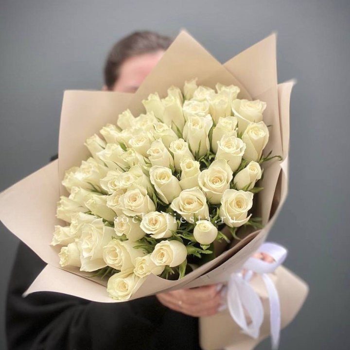 51 белая кенийская роза  в Йошкар-Оле