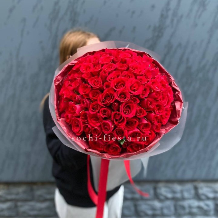 101  красная кенийская роза  в Йошкар-Оле