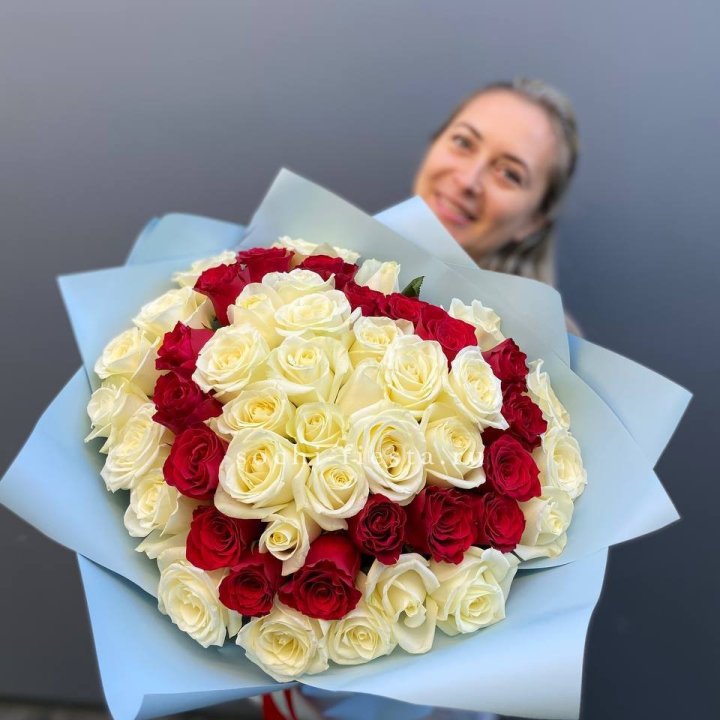 51 роза "Сердце" в Йошкар-Оле