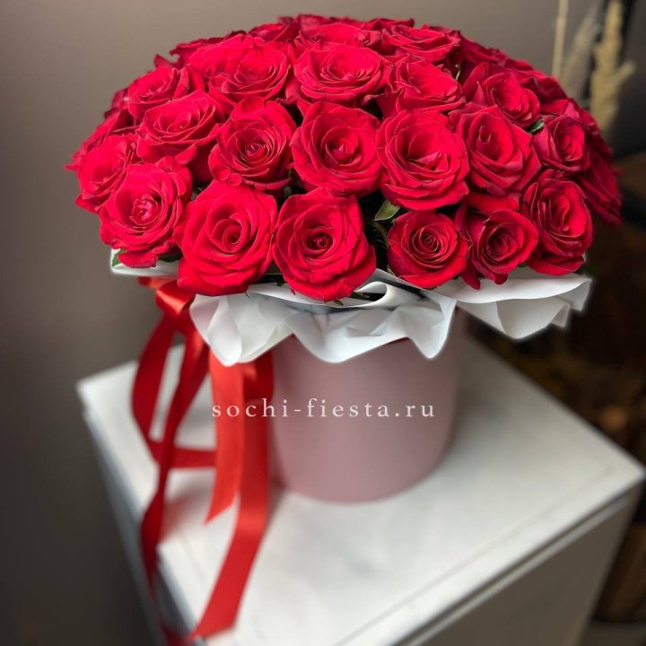 Красные розы 51шт  в коробке в Йошкар-Оле