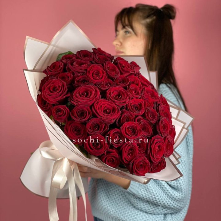 51 красная роза "Лавели" в Йошкар-Оле