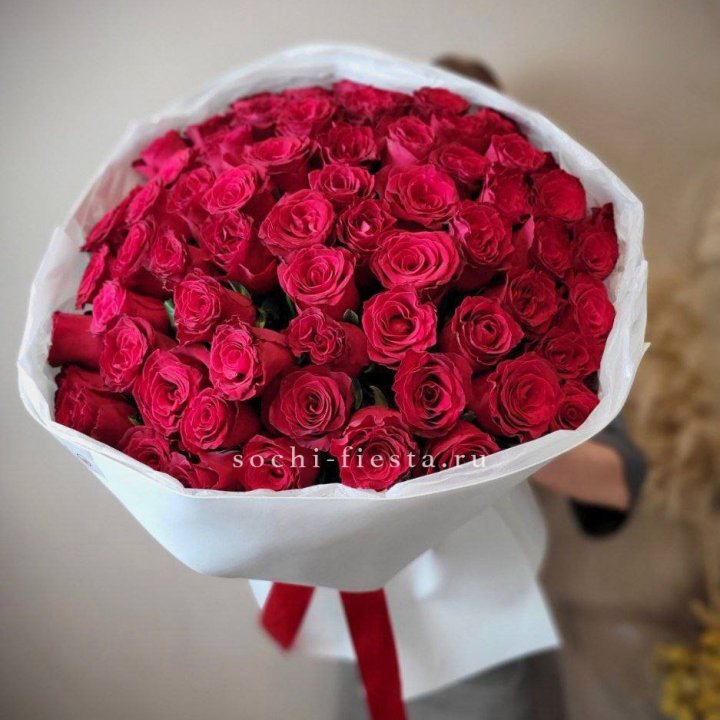 65 красных роз вайт в Йошкар-Оле