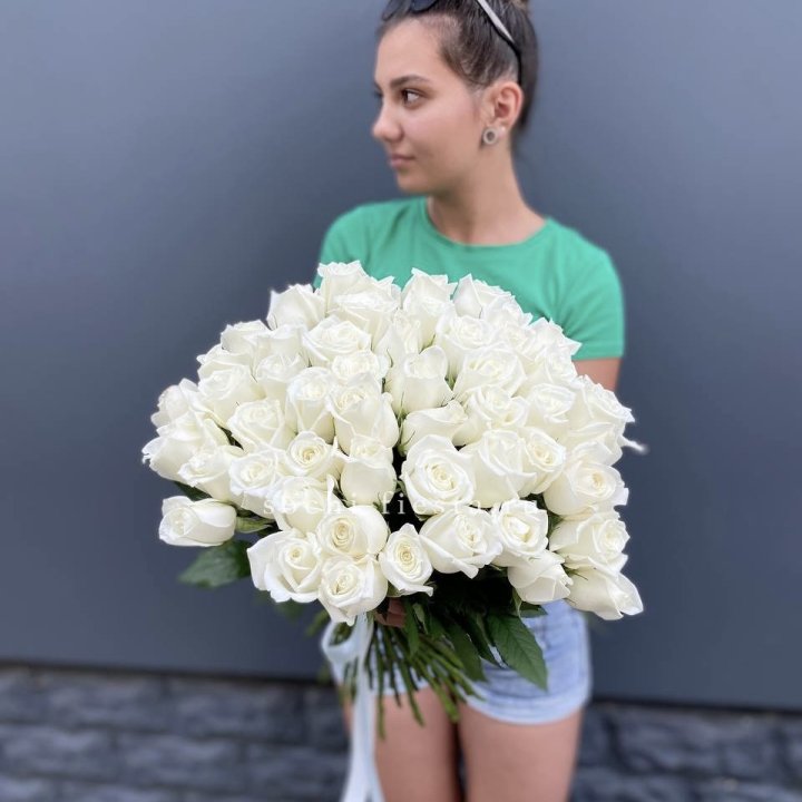 51 белая роза в Йошкар-Оле