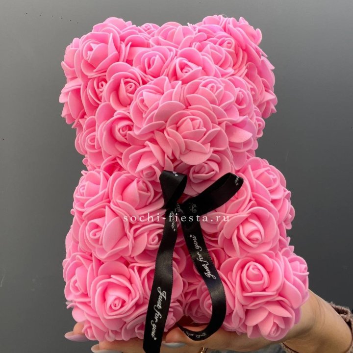 Игрушка медведь из розовых роз в Йошкар-Оле