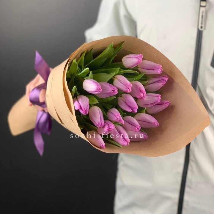 19 розовых  тюльпанов в Йошкар-Оле