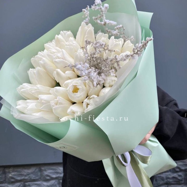 Букет белых тюльпанов "Бьянко" в Йошкар-Оле