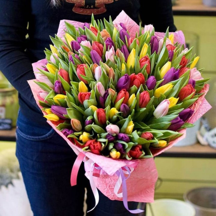 101 тюльпан "Джуси" в Йошкар-Оле